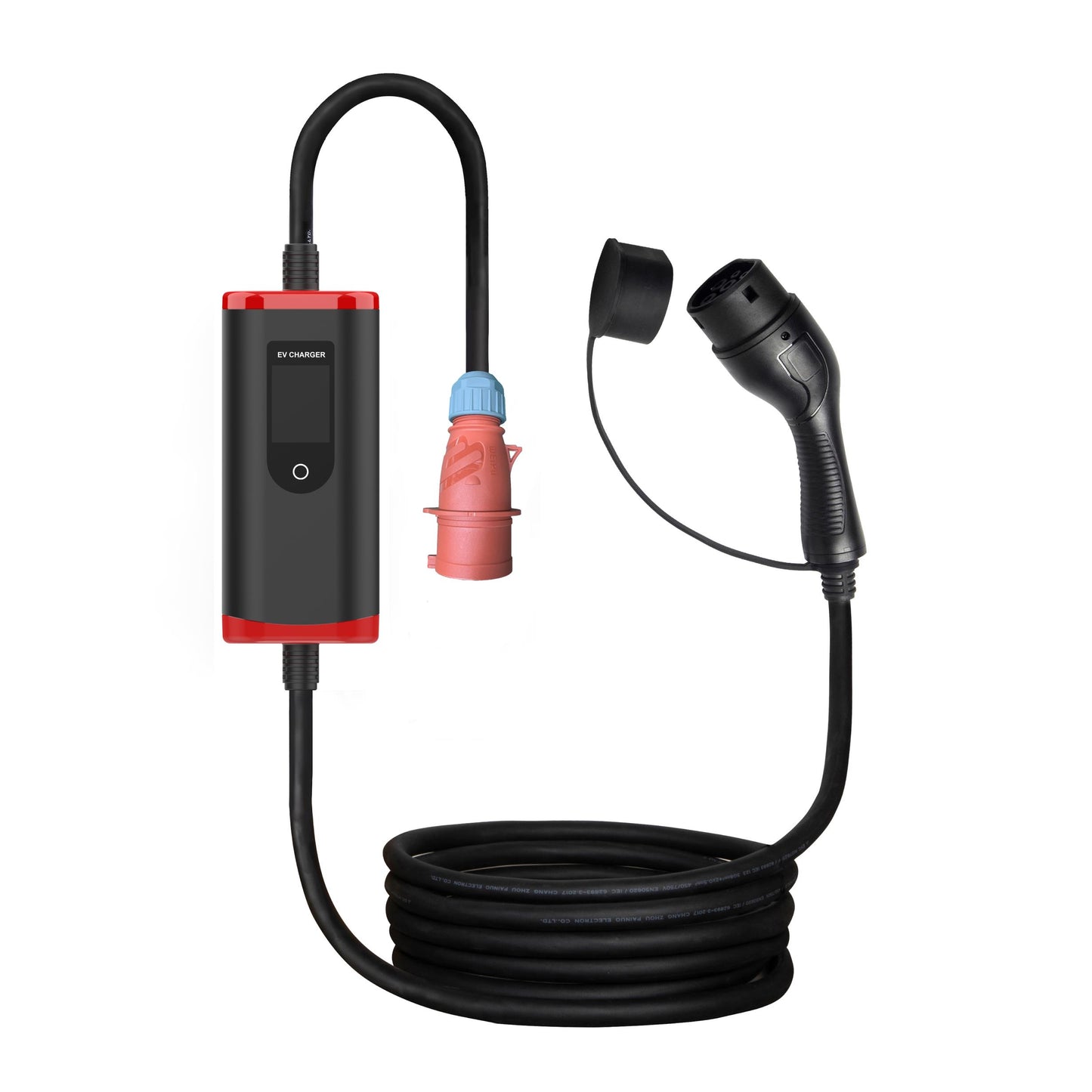 三相16A 11KW 56mm(5針紅頭)工業頭至Type 2電動車充電線:安全、便捷、智能充電解決方案