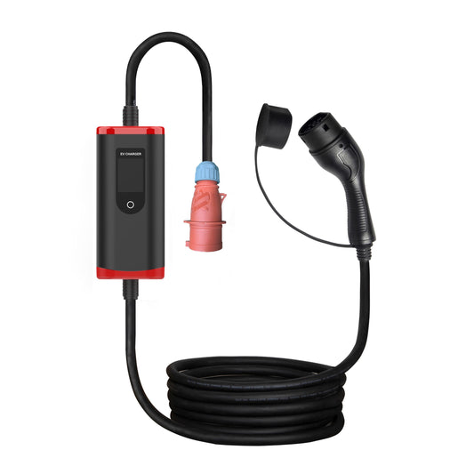 Three-phase 16A 56mm (5-pin red head) industrial head to Type 2 electric vehicle charging cable: safe, convenient and smart charging solution